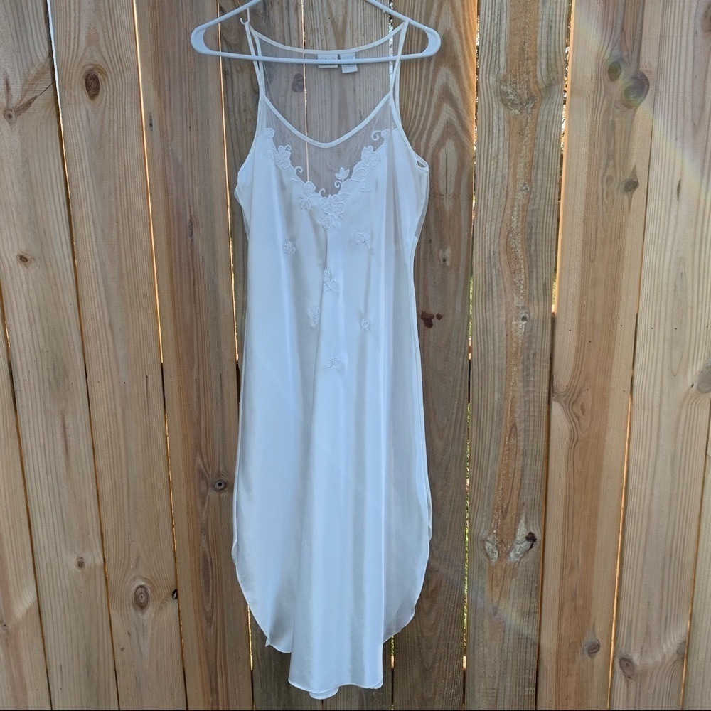 Ivory Nightgown Sip Dress Gown Etonne by Sarah Richards Glamour Sleep Nightie L